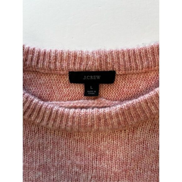 J. Crew Relaxed Saddle Sleeve Merino Wool Blend Sweater Heather Blush Size Large - Picture 3 of 8